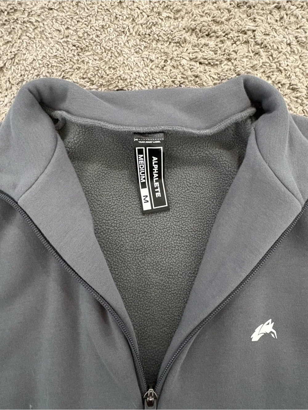 Alphalete Men's Grey Zip-Front Sweater Jacket